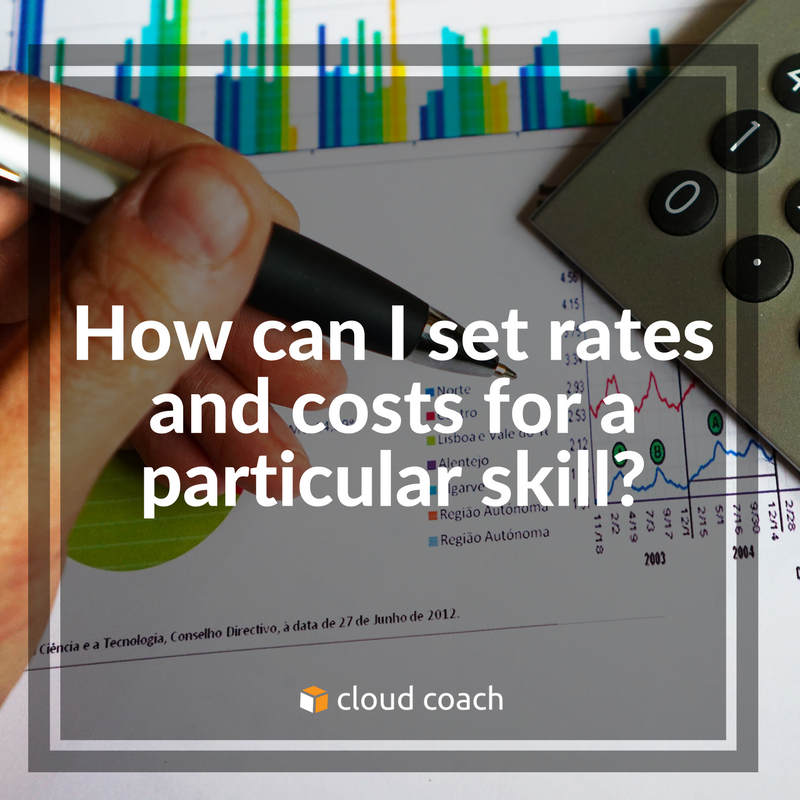 How can I set rates and costs for a particular skill?